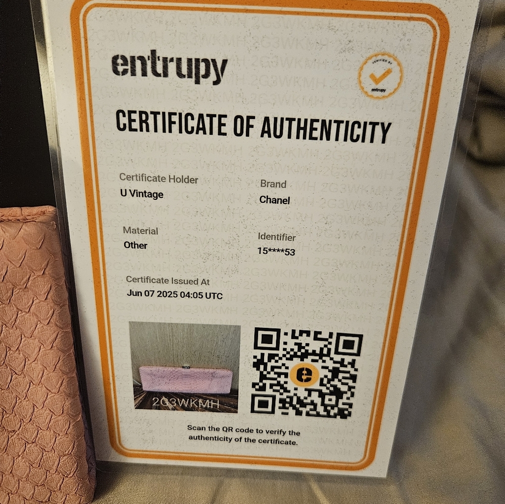 Chanel Python Clutch Pink ~ Comes With Box, Dust … - image 5